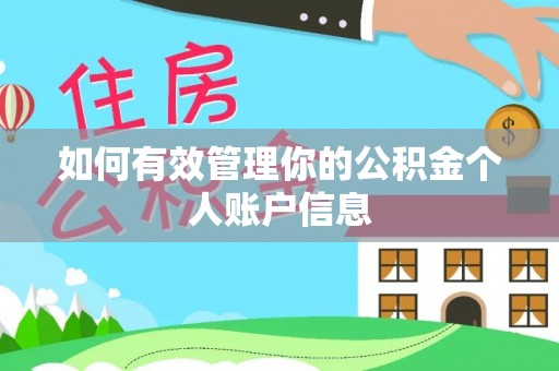 遵化市如何有效管理你的公积金个人账户信息